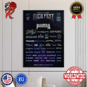 Barcelona Rock Fest On 5 6 7 Julio 2024 At Parc De Can Zam Santa Coloma De Gramenet Lineup Wall Decor Poster Canvas