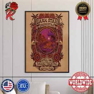 Dark Star Orchestra In Hawaii 2024 On April 4 and 5 At Hawaii Theatre Home Decor Poster Canvas