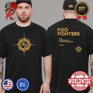 Foo Fighters Show In Concord CA At Toyota Pavilion On August 13th 2024 Golden Compass Two Sides Print Unisex T-Shirt