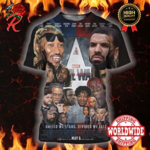 Funny Drake And Future Civil War We Dont Trust You Album United We Stand Divided We Fall All The Rapper Poster All Over Print Shirt