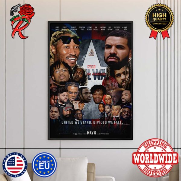 Funny Drake And Future Civil War We Dont Trust You Album United We Stand Divided We Fall All The Rapper Poster Canvas For Home Decor