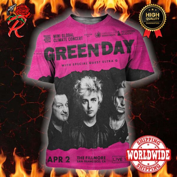 Green Day Calling All Saviors The Fillmore Show In San Francisco CA On April 2024 Poster All Over Print Shirt