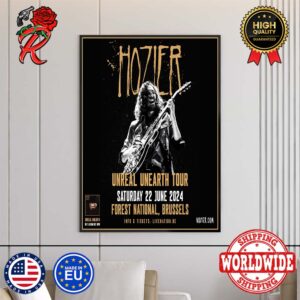 Hozier Unreal Unearth Tour In Brussels At Forest National On Saturday 22 June 2024 Home Decor Poster Canvas