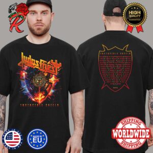Judas Priest The Invincible Shield Tour 2024 Tour List Two Sides Unisex T-Shirt