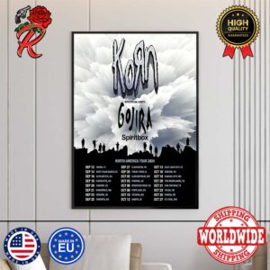 Korn North American Tour 2024 With Special Guests Gojira And Spiritbox Tour Dates Home Decor Poster Canvas