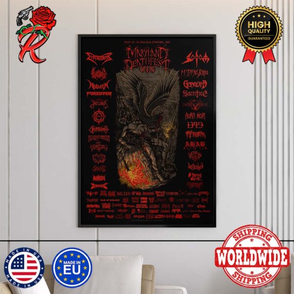 Maryland Deathfest XIX All The Lineup On May 23 To 26 2024 In Baltimore Home Decor Poster Canvas