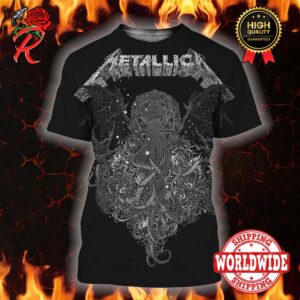 Metallica The Call Of Ktulu By Richey Beckett Re Release Black And White Version Poster All Over Print Shirt