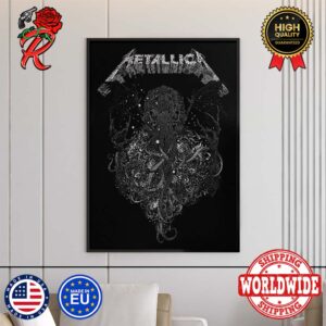 Metallica The Call Of Ktulu By Richey Beckett Re Release Black And White Version Poster Canvas