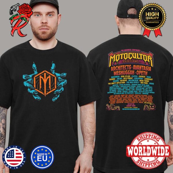 Motocultor Festival 2024 Signature Devil Hand Logo And Lineup Merch Two Sides Print Unisex T-Shirt