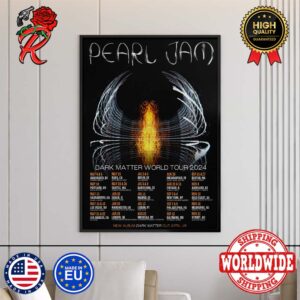 Official Pearl Jam Dark Matter World Tour 2024 Tour List Home Decor Poster Canvas