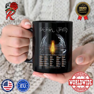 Official Pearl Jam Dark Matter World Tour 2024 Tour List Poster Ceramic Mug