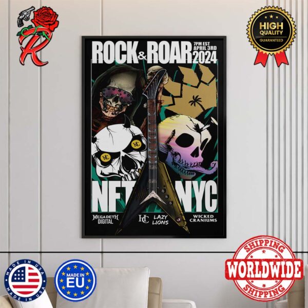 Rock And Roard 2024 NFT NYC On April 3rd Official Poster Canvas For Home Decor