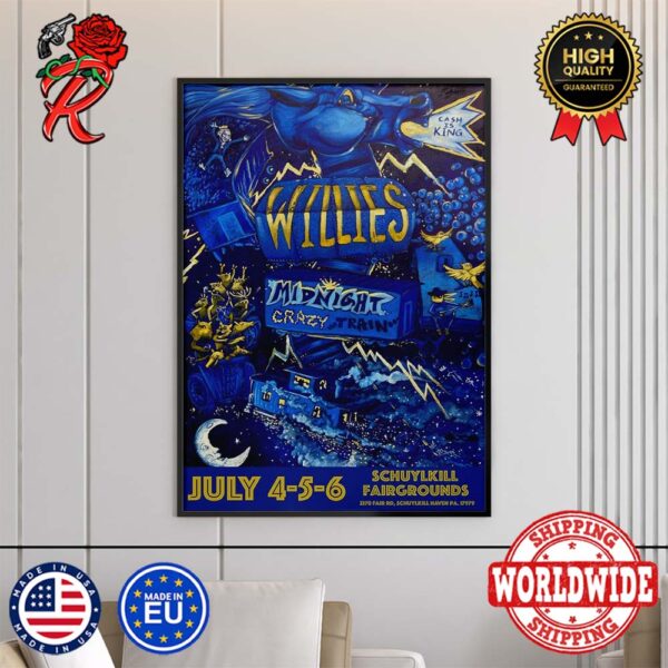 Willies Midnight Crazy Train Camp Music And Arts Festival On July 4 5 6 In Schuylkill Haven PA Home Decor Poster Canvas