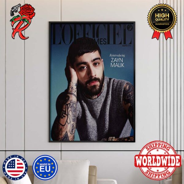 Zayn Malik Graces The Cover of LOfficiel Hommes Home Decor Poster Canvas
