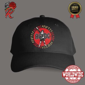 ACDC 50 Years Anniversary Angus Young Logo Classic Cap Hat Snapback