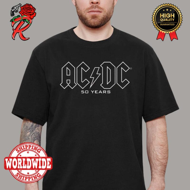 ACDC 50 Years of Angus Young Preforming With Classic ACDC Fifty Logo ...