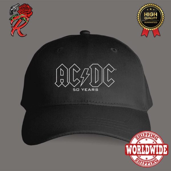 ACDC 50 Years Classic Logo Black Cap Hat Snapback