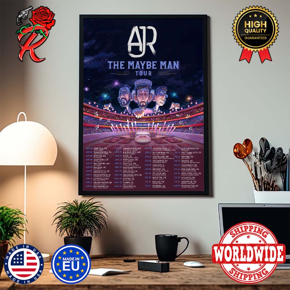 AJR The Maybe Man 2024 North American Tour Poster Tour Dates Home Decor