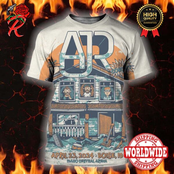 AJR Tonight In Boise ID Limited Edition Concert Poster At Idaho Central Arena On April 23 2024 All Over Print Shirt