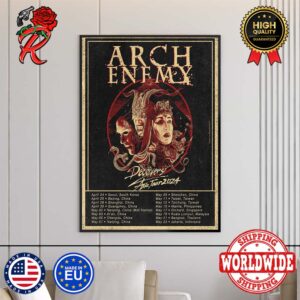 Arch Enemy The Final Asia Tour 2024 Tour Dates Home Decor Poster Canvas
