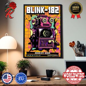 Blink 182 World Tour 2024 Show In Mexico In April At Palacio De Los Deportes Home Decor Poster Canvas