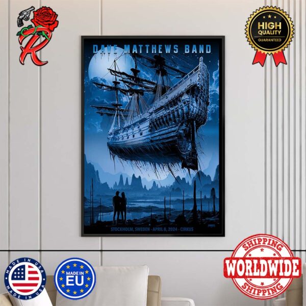 Dave Matthews Band Tour Playing In Stockholm Tonight Poster Sweden April 8 2024 At Cirkus Home Decor Poster Canvas