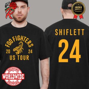 Foo Fighters US Tour 2024 Shiflett Merch Two Sides Print Unisex T-Shirt