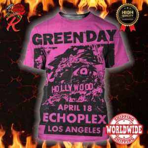 Green Day Tour In Los Angeles Show Poster In Echoplex On April 18 2024 All Over Print Shirt