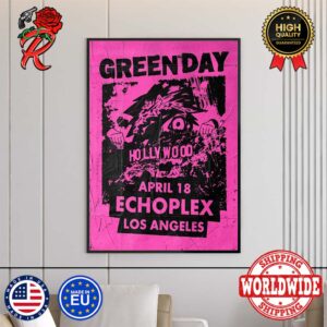 Green Day Tour In Los Angeles Show Poster In Echoplex On April 18 2024 Home Decor Poster Canvas