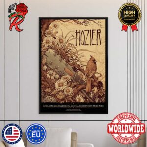 Hozier Raleigh April 20 Show 2024 At Coastal Credit Union Music Park Home Decor Poster Canvas