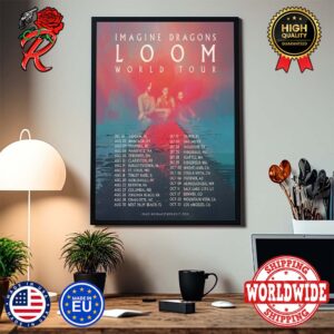 Imagine Dragon Loom World Tour 2024 Tour Dates Decor Poster Canvas