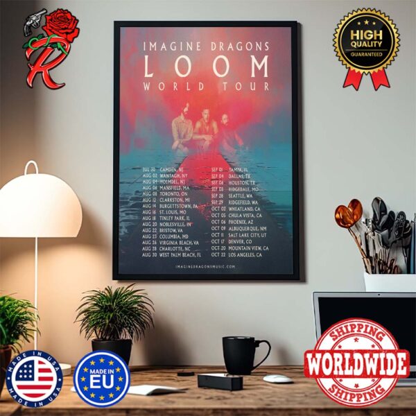 Imagine Dragon Loom World Tour 2024 Tour Dates Decor Poster Canvas