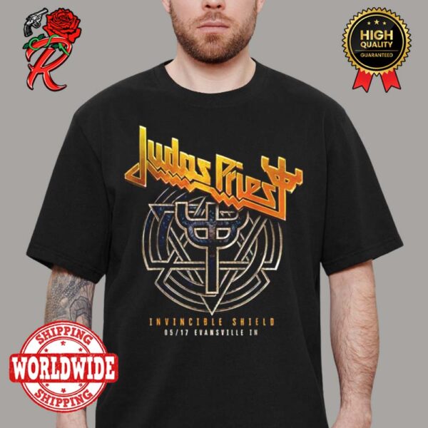 Judas Priest Invincible Shield Tour 2024 Evansville IN On May 17 Unisex T-Shirt