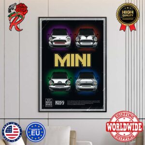 Kiss x Mini Cooper Kiss Themed Countryman Cars At New York Auto Show Poster Canvas