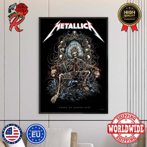 Metallica 72 Season Poster Series Crown Of Barbed Wire By Miles Tsang Wall Decor Poster Canvas