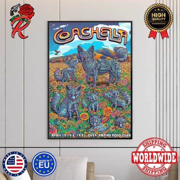 Official Coachella 2024 Poster At Empire Polo Club By Emek Studios Home Decor Poster Canvas