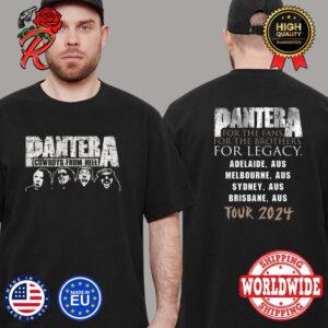 Pantera Tour 2024 Australia Merch Cowboys From Hell Two Sides T-Shirt