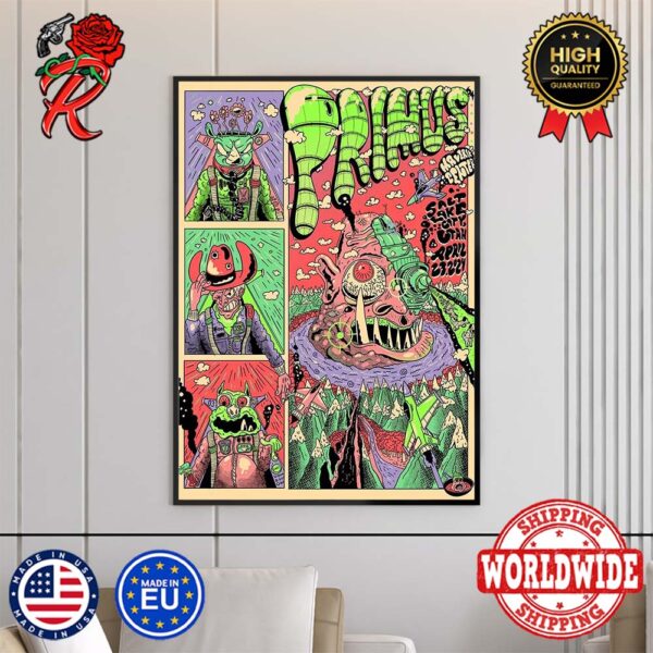 Primus At Sessanta Tour Tonight At The Maverik Center Poster Limited Edition In Salt Lake City On April 23 2024 Home Decor Poster Canvas
