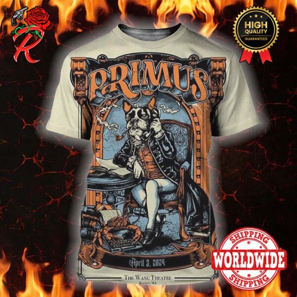 Primus In Sessanta Tour At Boch Centre Wang Theatre In Boston MA On April 3nd 2024 Second Poster 3D Shirt