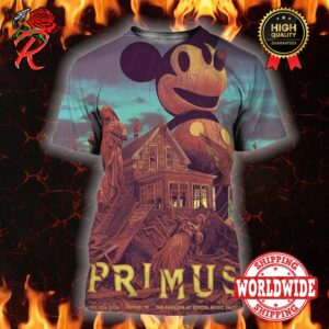 Primus Tonight Poster For The Pavilion At Toyota Music Factory Poster In Irving Texas On April 12 2024 Sessanta All Over Print Shirt