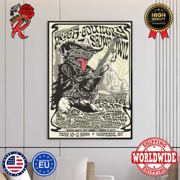 Psych Country Showdown Festival Colorado Lizards Poster On May 10 11 2024 In Laporte CO Home Decor Poster Canvas