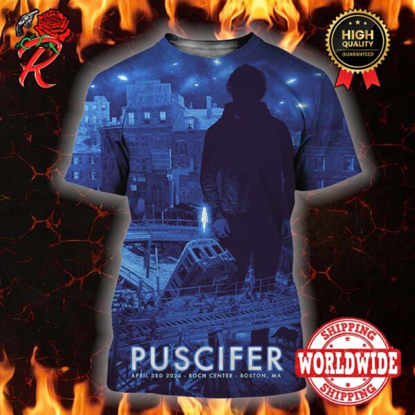 Puscifer At Sessanta Tour 2024 Official Poster For Second Night In Boston MA At Boch Center On April 3 All Over Print Shirt