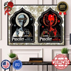 Puscifer At Sessanta Tour In Phoenix AZ Show Night 1 And 2 Posters At Talking Stick Resort Amphitheatre On April 16 2024 Decor Poster Canvas