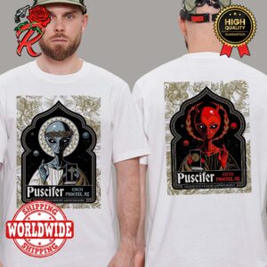 Puscifer At Sessanta Tour In Phoenix AZ Show Night 1 And 2 Posters At Talking Stick Resort Amphitheatre On April 16 2024 Two Sides Unisex T-Shirt