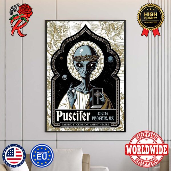 Puscifer At Sessanta Tour Tonight In Phoenix AZ Show Poster At Talking Stick Resort Amphitheatre On April 16 2024 Home Decor Poster Canvas