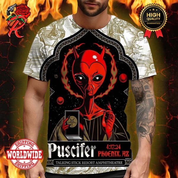 Puscifer Sessanta Tour Tonight In Phoenix AZ Night 2 At Talking Stick Resort Amphitheatre On April 17th 2024 All Over Print Shirt