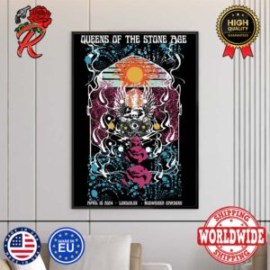 Queens Of The Stone Age London ON Tonight Poster At Budweiser Gardens On April 10 2024 Home Decor Poster Canvas