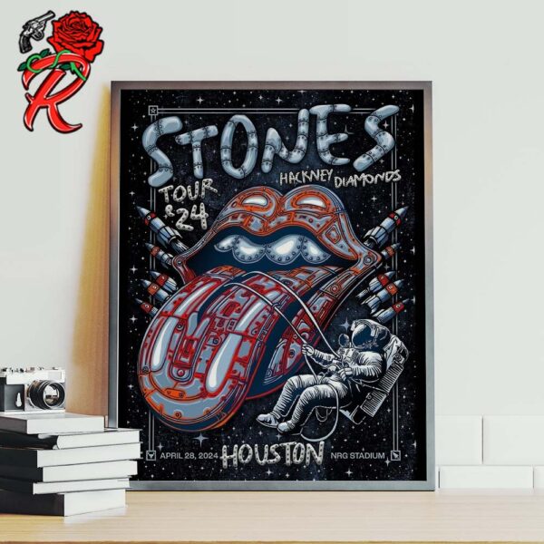 Rolling Stones Hackney Diamonds Tour 2024 Houston Poster On April 28 2024 At Nrg Stadium Home 0632