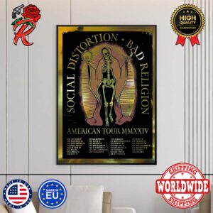 Social Distortion Bad Religion American Tour 2024 Poster This Summer Tour Dates And List Wall Decor Poster Canvas