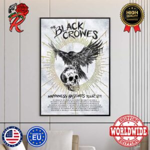 The Black Crowes Happiness Bastards Tour 24 Gold Foil Tour Home Decor Poster Canvas